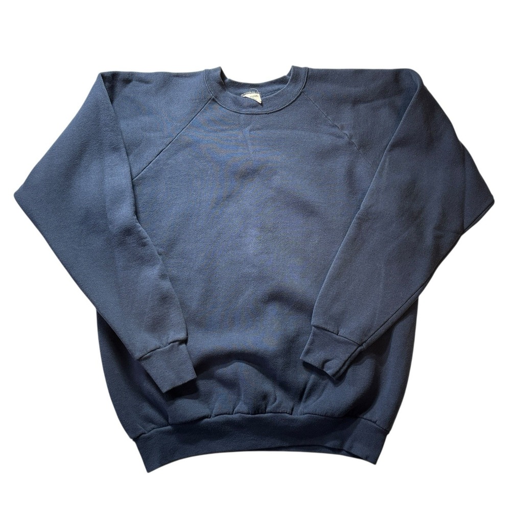 Vintage Mens Crewneck Sweatshirt Blue‎ Casualwear Raglan
